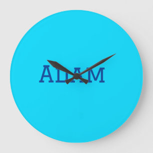 Reloj Redondo Grande texto azul morado agregar nombre mensaje de vuelta
