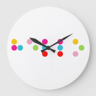 Reloj Redondo Grande Texto ciego de las letras del alfabeto de la