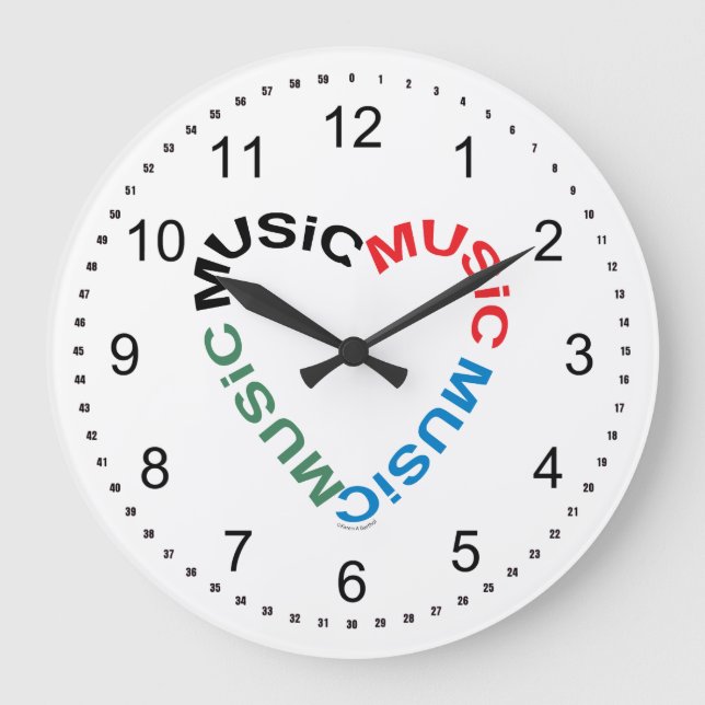 Reloj Redondo Grande Texto de música Corazón (Anverso)
