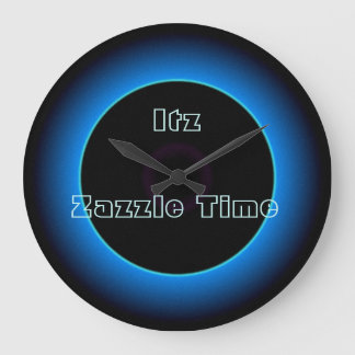 Reloj Redondo Grande Texto ilustrado "Itz Zazzle Time" >Relojes de pare