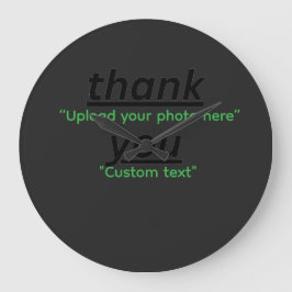 Reloj Redondo Grande Texto personalizado y carga tu foto personalizada
