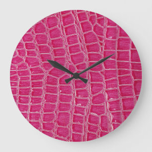 Reloj Redondo Grande Textura con patrones de ligador rosa