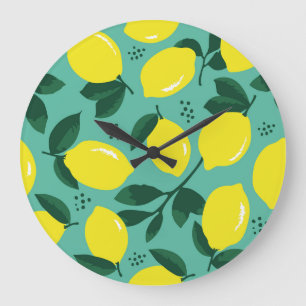Reloj Redondo Grande Textura creativa de pintura rosa-azul, abstracta.