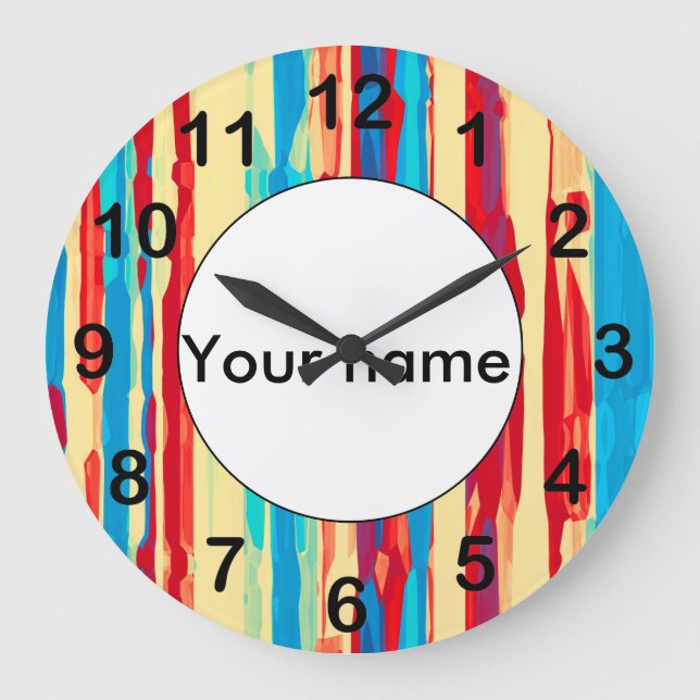 Reloj Redondo Grande Textura de acuarelas (Anverso)