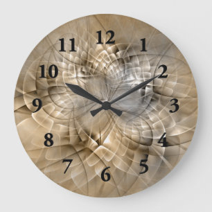 Reloj Redondo Grande Textura de arte fractal moderno abstracto tonos ti