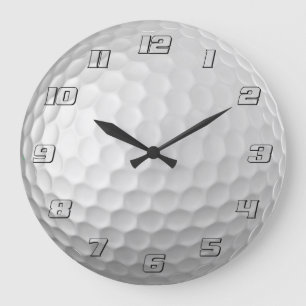 Reloj Redondo Grande Textura de Bola de Golf Blanca con Hoyuelos