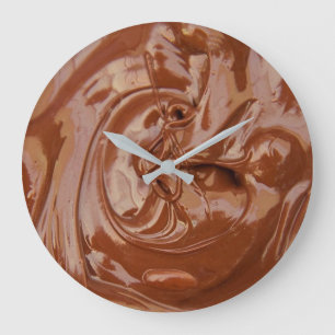 Reloj Redondo Grande Textura de chocolate fundida