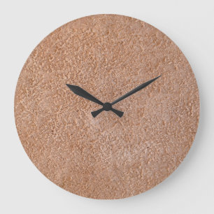 Reloj Redondo Grande textura de cuero patrón de fondo ante natural r