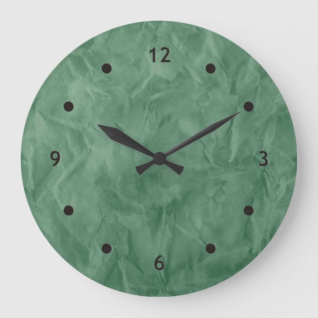 Reloj Redondo Grande TEXTURA DE DOCUMENTO DE ANTECEDENTES - verde sucio (Anverso)