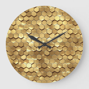 Reloj Redondo Grande Textura de la representación 3D del Honeycomb dora