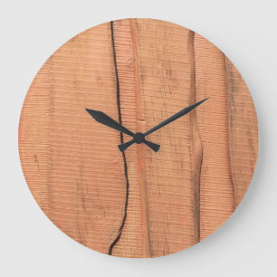 Reloj Redondo Grande Textura de madera