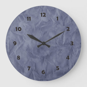 Reloj Redondo Grande TEXTURA DE PAPEL DE FONDO - azul sucio