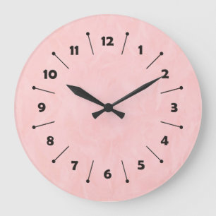 Reloj Redondo Grande TEXTURA DE PAPEL DE FONDO - rosa claro