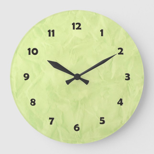 Reloj Redondo Grande TEXTURA DE PAPEL DE FONDO - verde (Anverso)