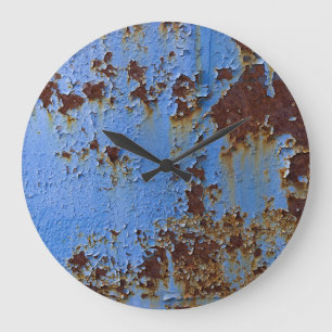Reloj Redondo Grande textura de pintura metalizado y azul.