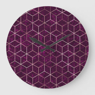 Reloj Redondo Grande Textura de Relieve metalizado dorado de espuma geo