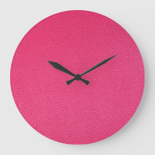 Reloj Redondo Grande Textura De Ropa Rosa De Lujo.