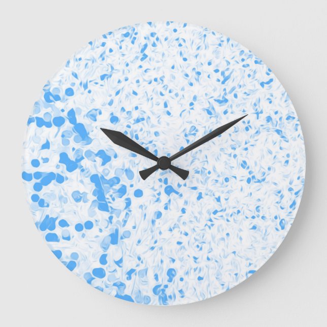 Reloj Redondo Grande Textura de salpicadura - Azul (Anverso)