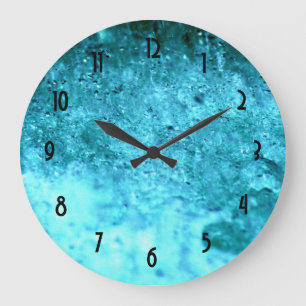 Reloj Redondo Grande Textura del extracto de las azules turquesas