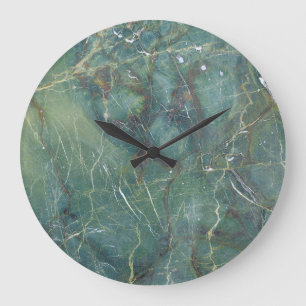 Reloj Redondo Grande Textura detallada del Mármol verde malaquita