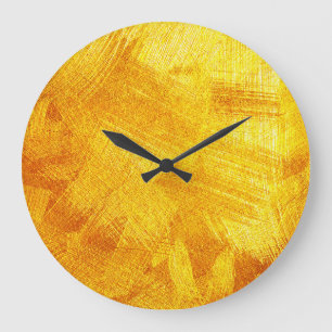 Reloj Redondo Grande Textura dorada de lujo, fondo abstracto.