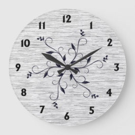 Reloj Redondo Grande Textura estática chic números negros