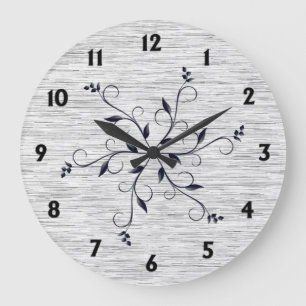 Reloj Redondo Grande Textura estática chic números negros