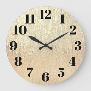 Reloj Redondo Grande Textura Glam de Oro Champán