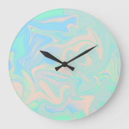 Reloj Redondo Grande Textura iridiscente holográfica líquida