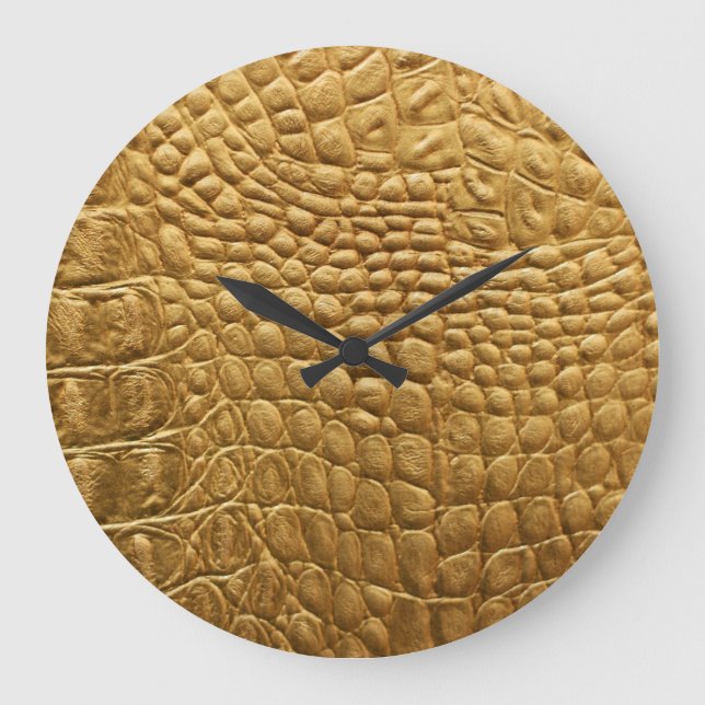 Reloj Redondo Grande Textura piel de serpiente: Diseño de fondo salvaje (Anverso)