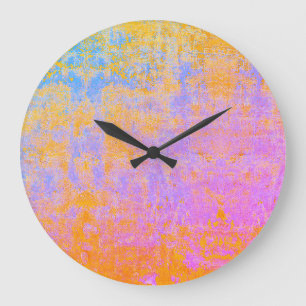 Reloj Redondo Grande textura pintada en colores de puesta de sol