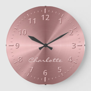 Reloj Redondo Grande Textura radial metálica personalizada del oro