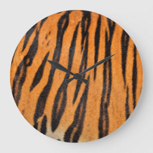 Reloj Redondo Grande Textura realista de piel de tigre.