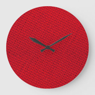 Reloj Redondo Grande Textura vibrante de tela roja
