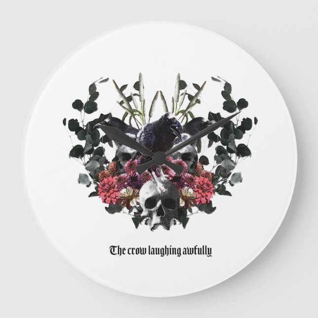 Reloj Redondo Grande The Crow Laughing Awfully (Anverso)