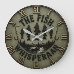 Reloj Redondo Grande The Fish Whisperer Rustic Fisherman Cabin