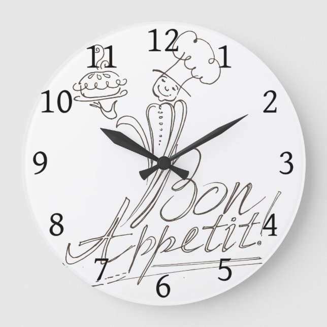Reloj Redondo Grande The Good Chef says Bon Appetit! (Anverso)