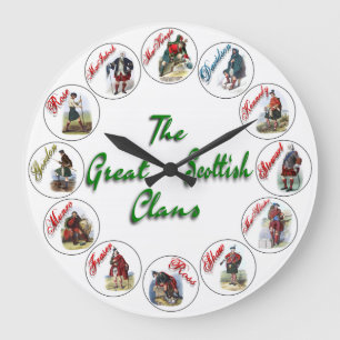 Reloj Redondo Grande The Great Scottish Clans Clock Style Three