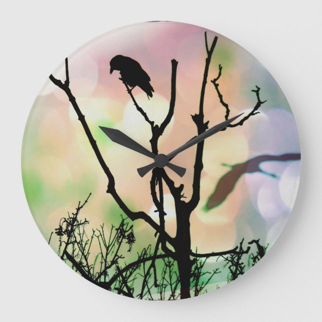 Reloj Redondo Grande The Lonely Crow Wall Clock (Anverso)