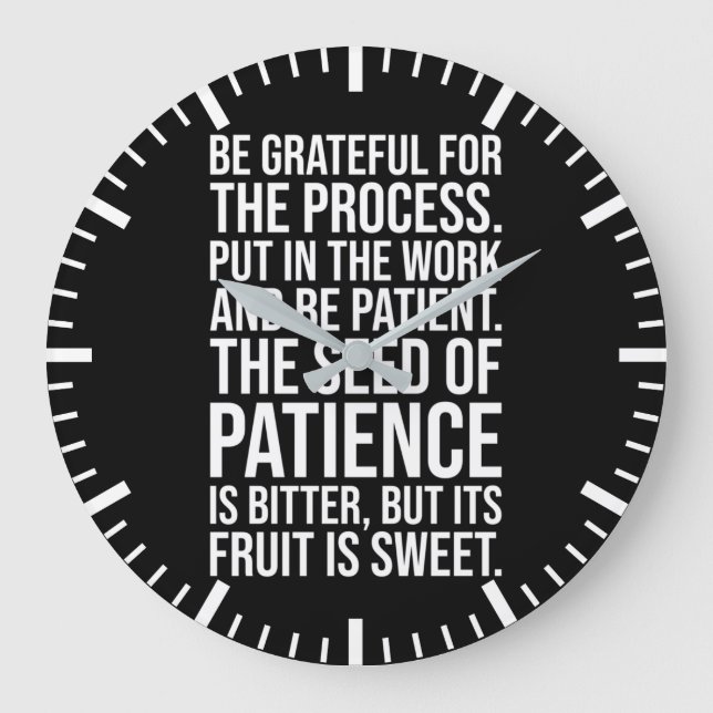 Reloj Redondo Grande The Seed Of Patience - Success Motivational (Anverso)
