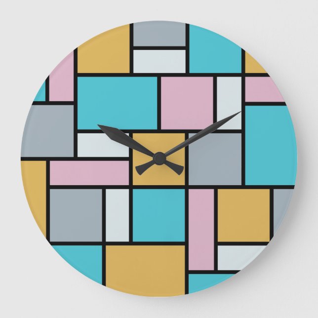 Reloj Redondo Grande Theo van Doesburg - composición 17 - arte de (Anverso)