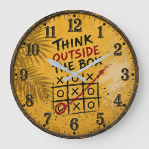 Reloj Redondo Grande Think Outside the Box Motivational Office Decor