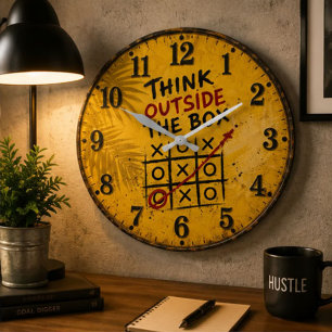 Reloj Redondo Grande Think Outside the Box Motivational Office Decor