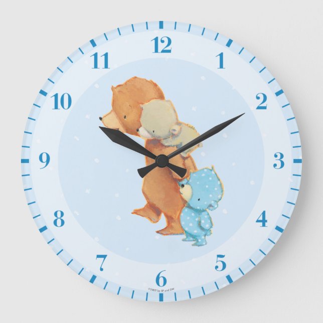 Reloj Redondo Grande Three Adorable Bear Friends (Anverso)