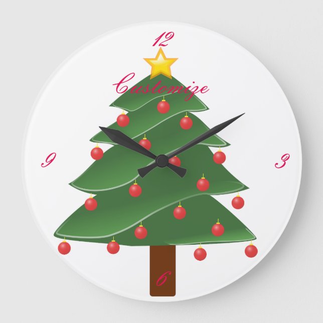Reloj Redondo Grande Thunder_Cove de árbol de Navidad (Anverso)