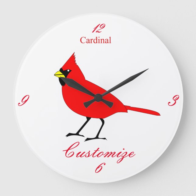 Reloj Redondo Grande Thunder_Cove del Cardenal Rojo (Anverso)