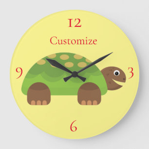Reloj Redondo Grande Thunder_Cove feliz tortuga sonriente
