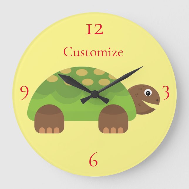 Reloj Redondo Grande Thunder_Cove feliz tortuga sonriente (Anverso)