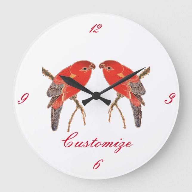 Reloj Redondo Grande Thunder_Cove, loro rojo tropical (Anverso)