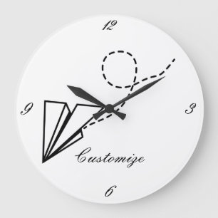 Reloj Redondo Grande Thunder_Cove volador de plano de papel